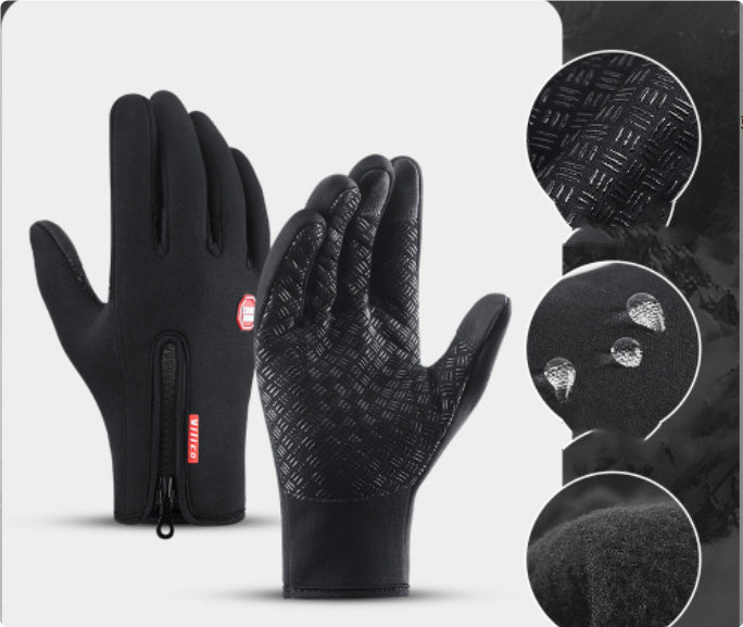 Gants d'hiver pour écran tactile, moto, glisse, gants de sport imperméables avec polaire