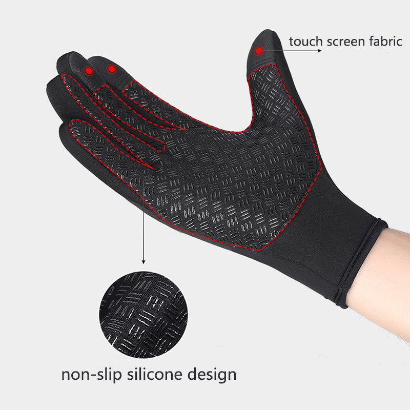Gants d'hiver pour écran tactile, moto, glisse, gants de sport imperméables avec polaire